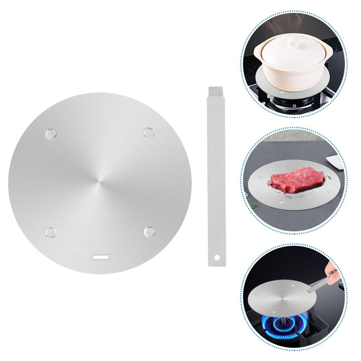 Alipis Placa Adaptadora 1 Set Difusor de Calor Calentamiento Rápido y Uniforme para Inducción de Acero Inoxidable y Aleación de para Cocina de Gas