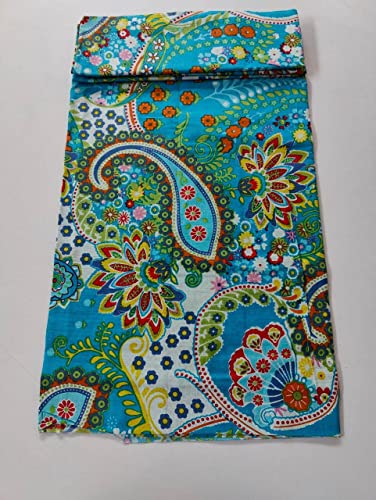 Image of Floral Printed Cotton Fabric Cloth Hand Block Print Fabric Women Material Running Jaipuri Hand Block Printed Women Dress Material Kurtis Natural 44 inch Inches Width 2.5 Meter (Pattern 20)
