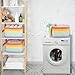 XUANGUO 3-Pack Rainbow Storage Baskets 14.5X9.5X9.3“ – Woven Toy Organizer Bins for Kids, Baby Room, Nursery, and Classroom – Cute Square Rope Baskets for Shelves and Organization Rainbow