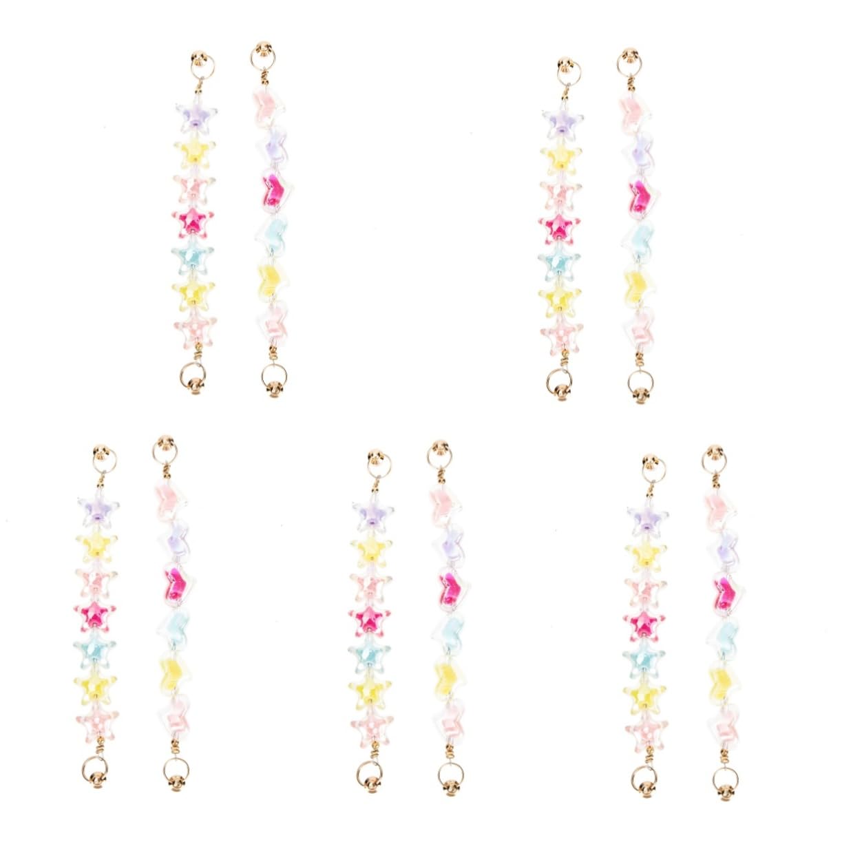 Housoutil Juego De 5 Accesorios Para Fundas De Móvil Cordón Con Cuentas Cadena Correas Para El Asa Soporte De Agarre Resistente A Caídas Pulsera Única Para Mujer (2 Piezas X 5)