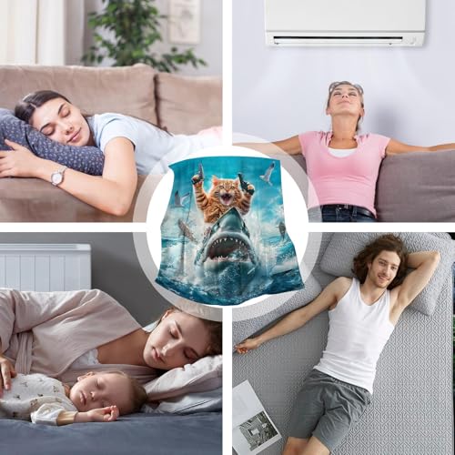 Cobertor de gato e tubarão, Cobertor de tubarão de gato - Cobertor ultramacio,Decoração de casa para