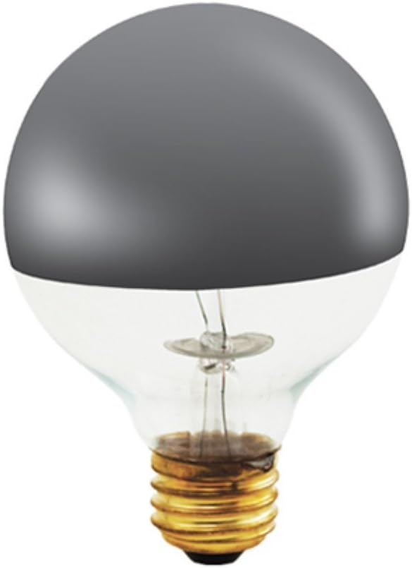 Bulbrite 40G25HM 40-Watt Half Chrome Decorative Globe Light Bulb, 6PK