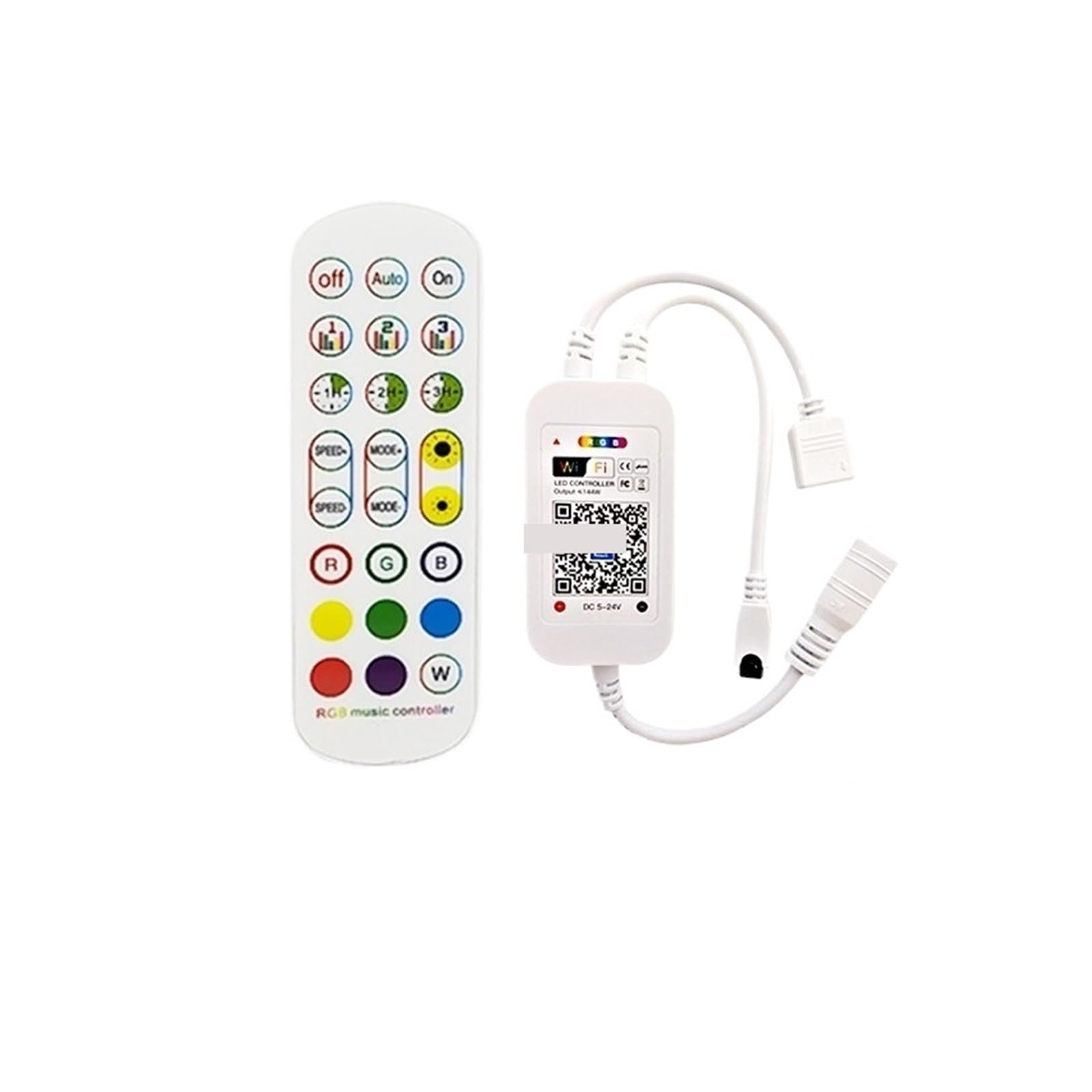 Controller for strisce luminose RGB a 24 tasti, dimmer LED con controllo vocale, controller LED | Dual output