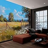 [Papier Peint Panoramique] La taille totale du papier peint panoramique mural pour salon est de 200 x 140 cm (L x H), composé de 4 panneaux de 50 x 140 cm chacun (L x H). Ce papier peint panoramique transforme votre espace en une véritable œuvre immersive, créant une image complète et harmonieuse