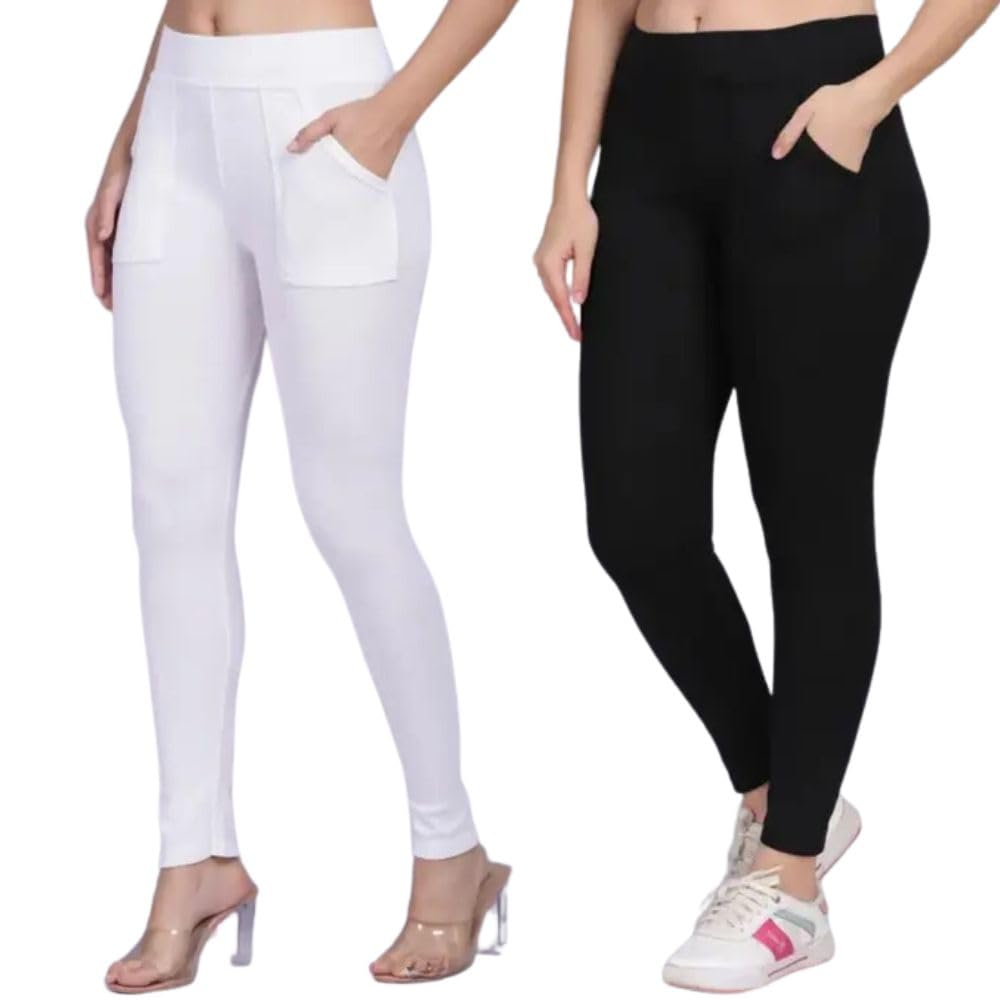 Aruna Lifestyle Women's Ankle Length Pocket Jeggings - Mid-Waist Stretchable Pants with Pockets, Lightweight, Breathable Fabric & Perfect for Workouts, Travel Slim Fit Pant for Women-picture-48