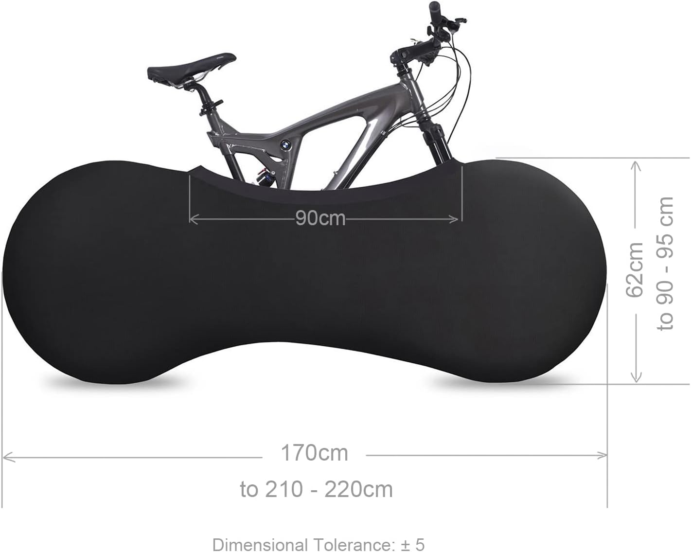 Stretchy MTB Bike Wheel Cover, 29 inch Mountain Bike Anti-dust High Elastic Outdoor Indoor Washable Bicycle Protection Storage Bag (Black Mountain)