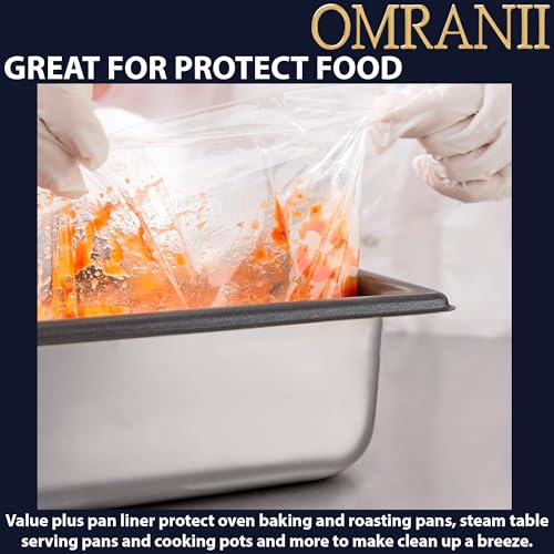 Heavy Duty Value Plus Poly Pan Liner, 0.80Mil 34\" X 18\" & 100 Bags | PTL Material, Use for Food Protection and Containment | Quality Control Liner