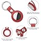 Ainiv Schutzhülle für AirTag, Leder Keyring Schutzhülle Kompatibel mit AirTags, Leder Keyring für AirTag, Tragbar Leder Hülle Schlüsselanhänger Case, Cover mit Schlüsselanhänger, Rot