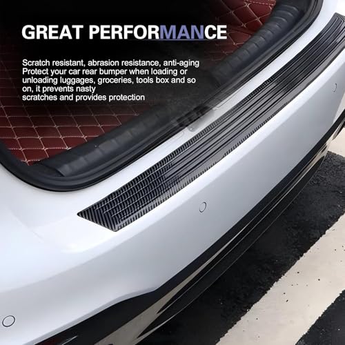 Zehiony Car Rear Bumper Guard, Rubber Scratch-resistant Anti-slip Trunk Sill Protector, Cuttable Self-adhesive Bumper Strip, DIY Modification Accessory for Car SUV (Carbon Fiber Black) by Zehiony - Image 7