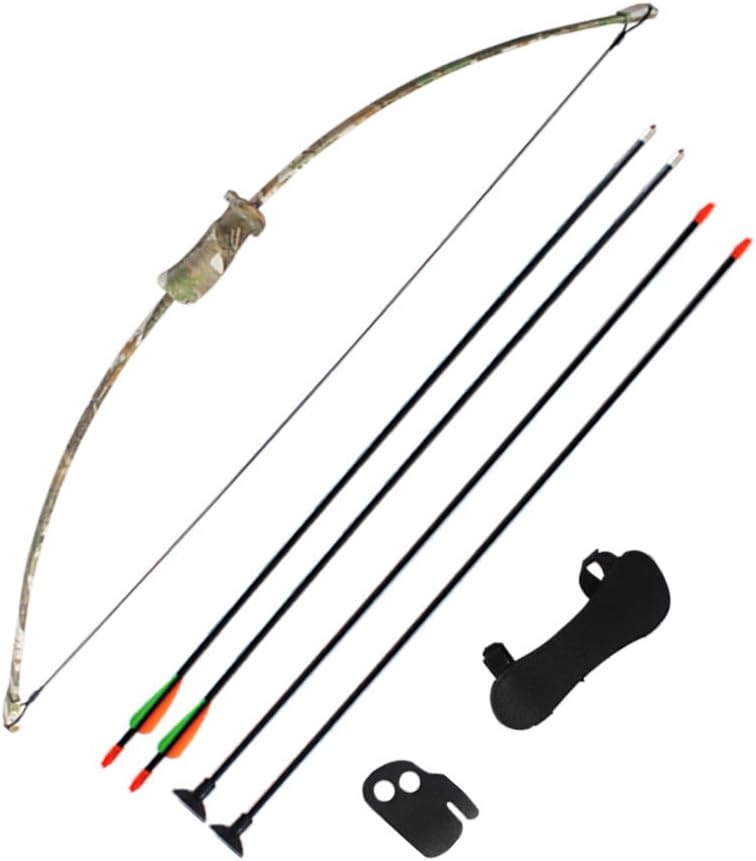 Junxing Outdoor Youth Recurve Bow Outdoor Sports Game Toy Bow and Arrow Archery Set(Include：5PC Archery Target,4PC Fiberglass Arrows)
