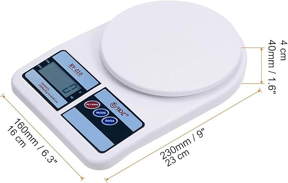 Bydiz Libra BY-010 Digital Kitchen Scale - Kitchen Scale - Tare Feature, LCD Screen, Automatic Closing Feature - 10 kg Capacity 1 Gr Precision Digital Kitchen Scale