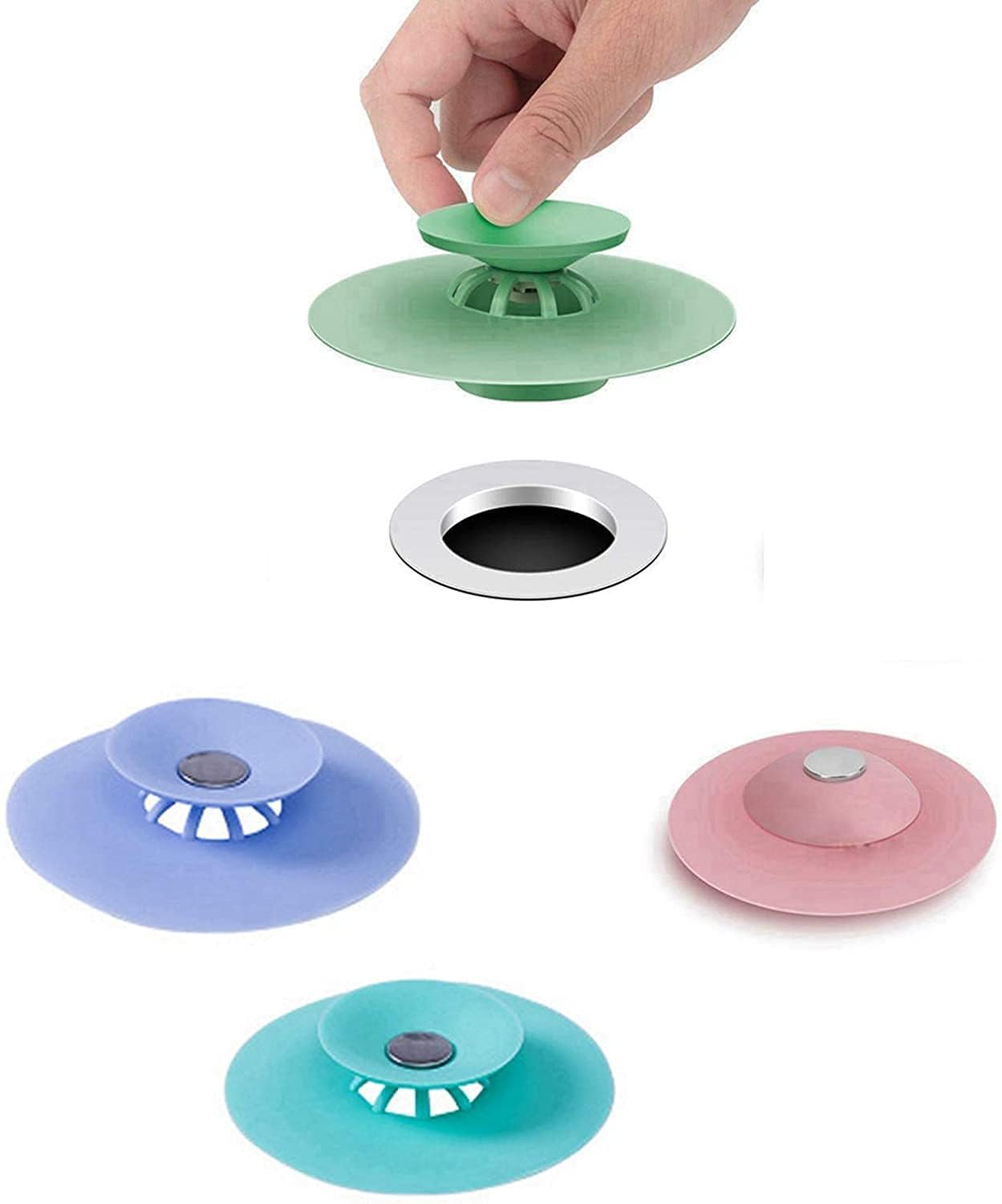 V3HOME Silicone Water Stopper 2 in 1 Jali Drain Stopper with Hair Catcher Strainer/Hair Catcher for Bathroom/Wash Basin/Kitchen Sink/Bathtub Sink Sealer Cover Drainer Stopper Hair Trap Button(2 pcs) (B0CZHGRLRY) Amazon Price History, Amazon Price Tracker