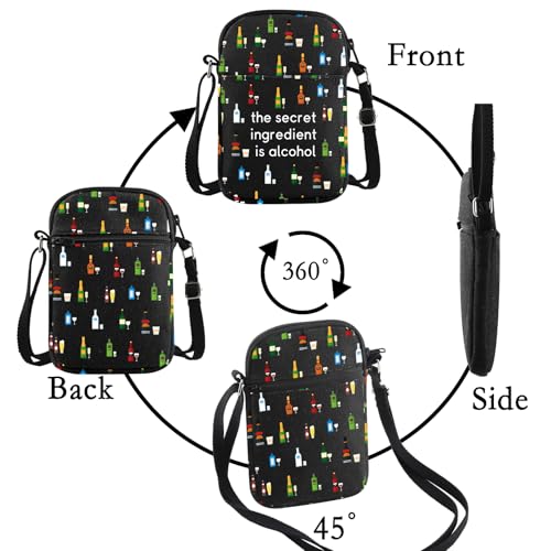 MBMSO Bartender Crossbody Bag the Secret Ingredient is Alcohol Themed Gifts for Alcohol Lovers Cocktail Small Crossbody Purse3