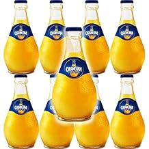 Orangina Sparkling Citrus Beverage with Pulp, Glass Bottle 10 Fl Oz Pack of 8