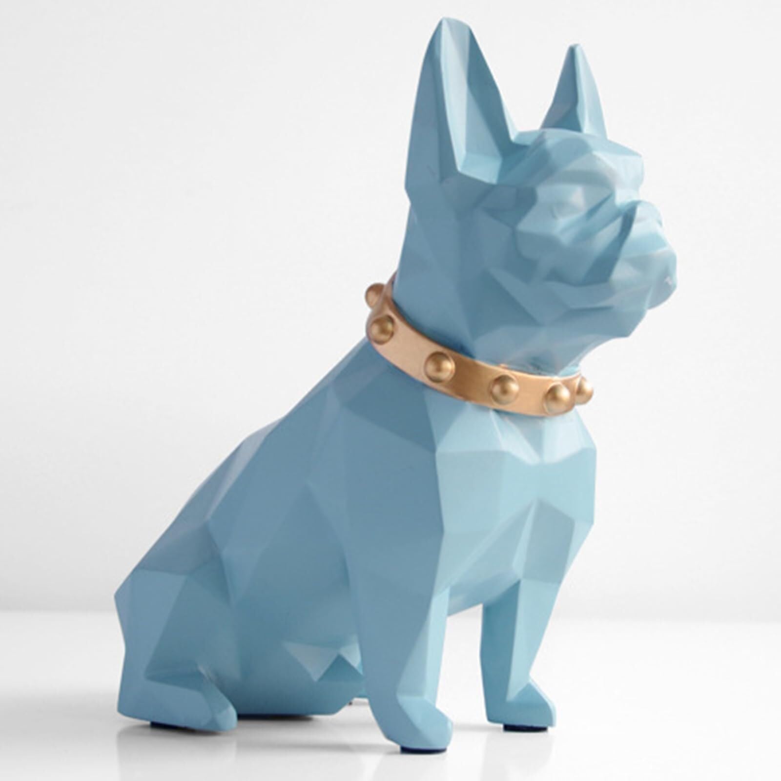 JJJing5 Decor French Bulldog Home Decoration Statue Doggy Piggy Bank Modern Decor Nightstand Accessories(Light Blue)
