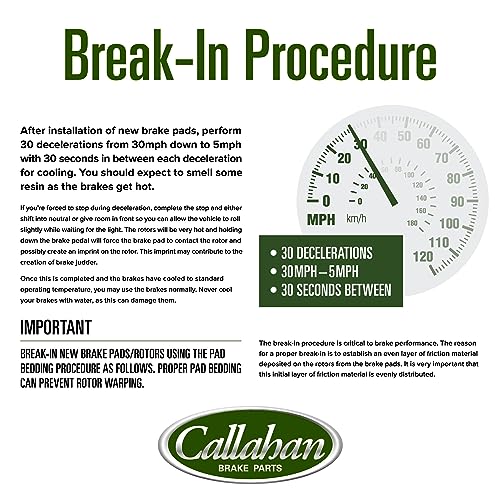 Image of Callahan Brake Parts Rear Brake Kit For Buick Encore 2018-2022, Chevrolet Trax 2018-2022 [Model Specific] Replacement Brake Rotors with Ceramic Brake Pads