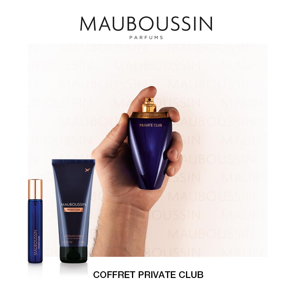 Mauboussin - Coffret Private Club : Eau de Parfum 100ml, Gel Douche 90ml & Travel Spray 20ml