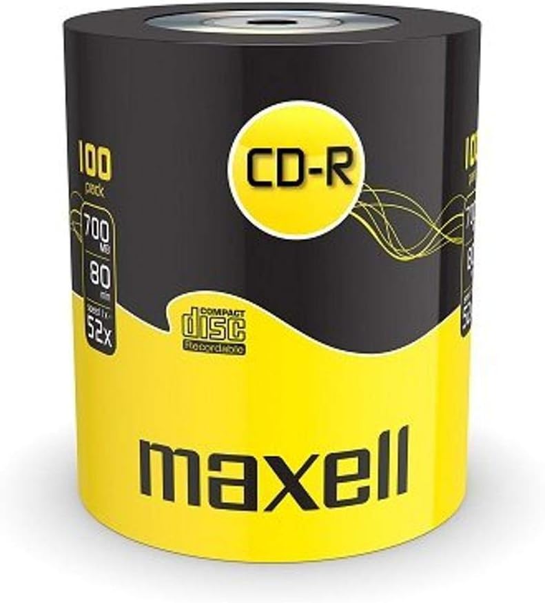 Maxell 624037 CD-R 52x Blank Discs 700MB Extra Protection (100 Disk Pack - Shrink Wrapped)