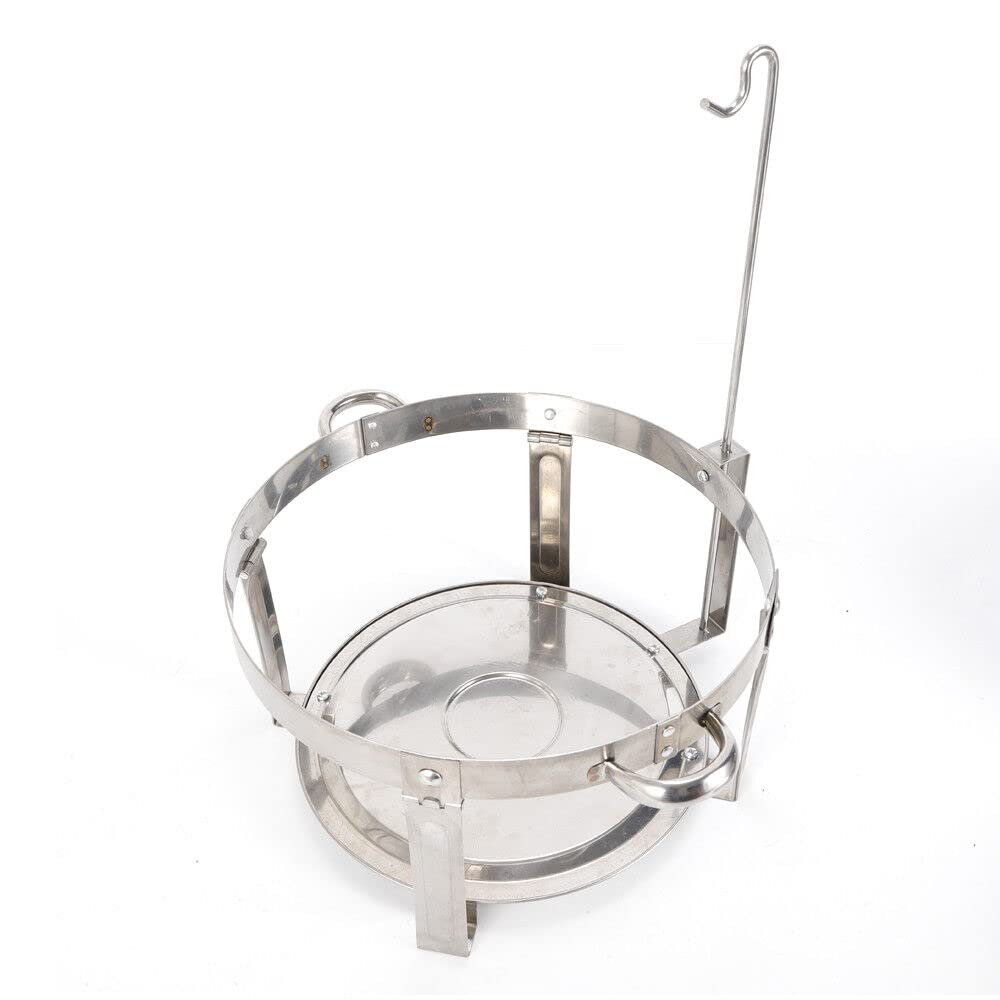 Scaldavivande Rotondo In Acciaio Inox - 7,5 Litri, Con Base E Bagnomaria, Per Buffet E Eventi - Foto 2