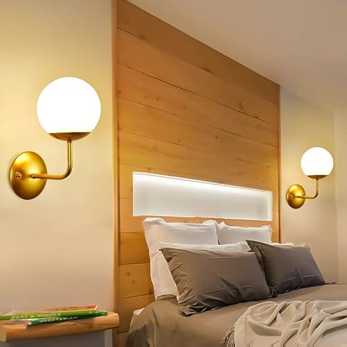 Anuomy Wall Lights Battery Powered Wall Sconces Set Of 2, Not Hardwired Globe Light Fixture, Battery Run Wall Lamp With Remote Dimmable- Wireless, For Living Room, Bedroom, Hallway, Stairs, Study, Far #TOP1