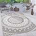 Produktbild Paco Home Outdoor Teppich Wetterfest Wohnzimmer Küchenteppich Balkon Orient Marokkanisches Muster Modern Ethno Mandala, Grösse:120x160 cm, Farbe:Grau