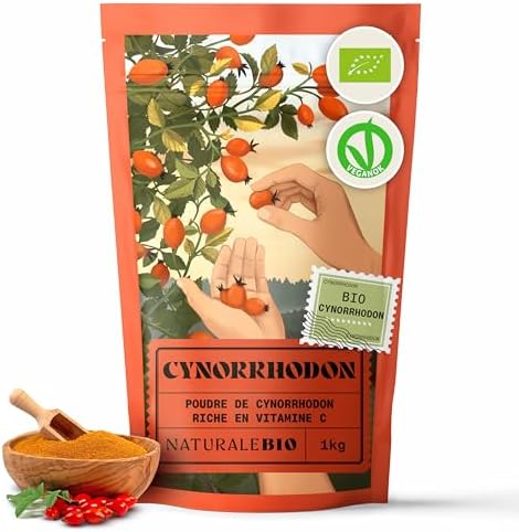 NaturaleBio Cynorrhodon Cru Bio en poudre 1kg. Rose musquée Natur...
