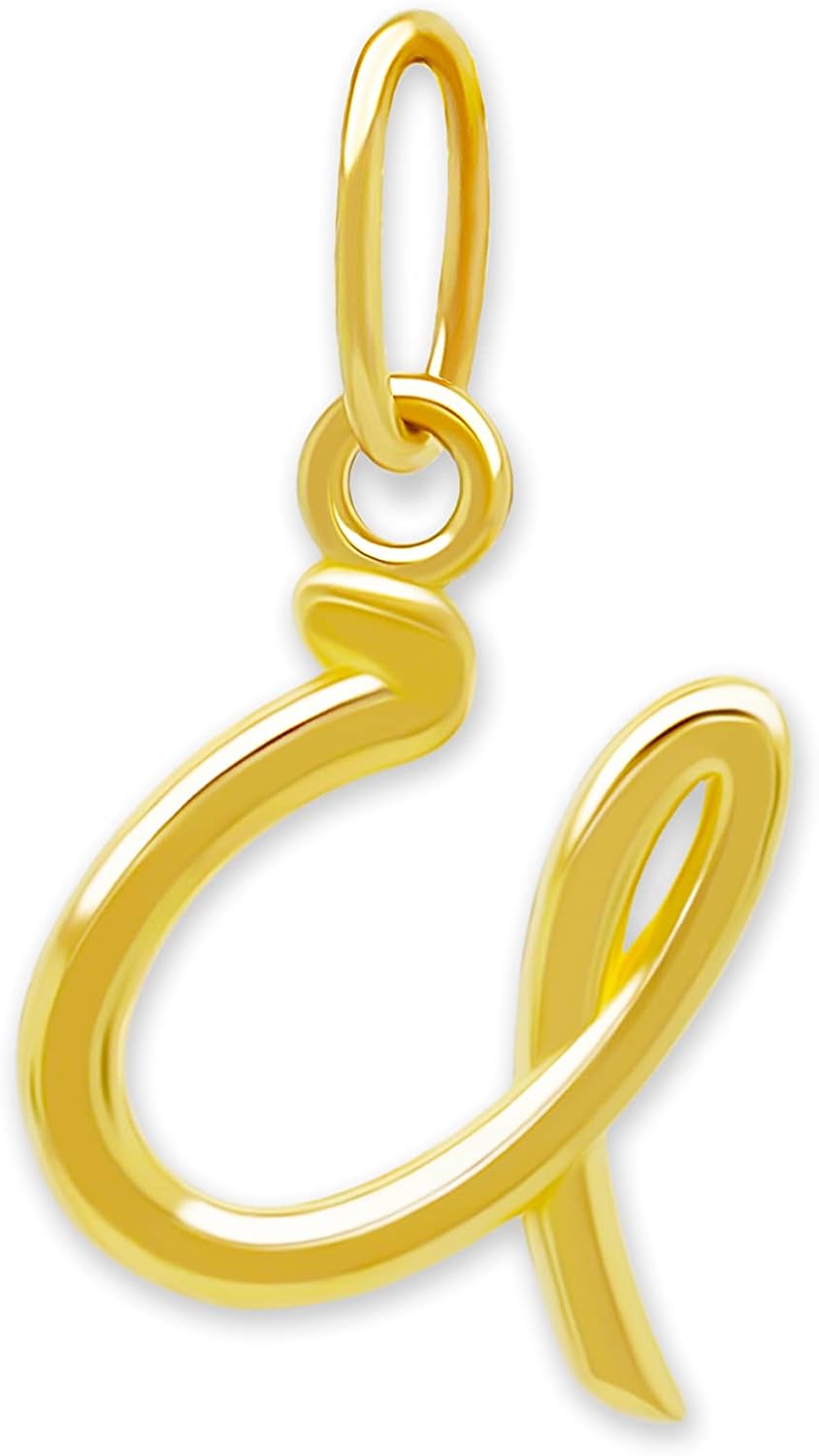 A-Z initial charm necklace in 10k gold for women