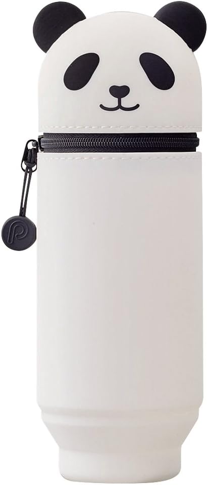 LIHITLAB Kawaii Japanese Panda Large Stand Up Pencil Case For School Office College, Cute School Supplies, Animal Pen Holder Pencil Pouch Holder Girls, Artist Pencil Case, Panda (A7714-6)