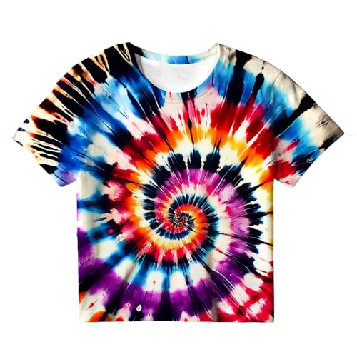 Image of Kids Tie Dye Shirt for Boys Girls Children Tie-Dye Hippes Tshirt Short Sleeve Tee Shirt for Todder