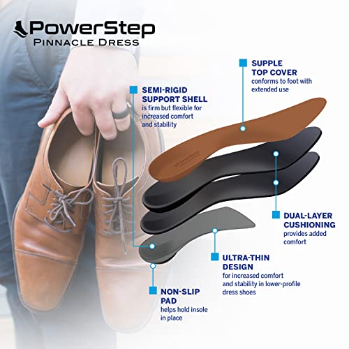 Powerstep, Insole, Brown, Men S 12-13 Us #TOP2