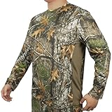 LOOGU Men's Camo Shirt Lightweight Turkey Hunting Shirt Camouflage Shirts for Men Long Sleeve Shirt