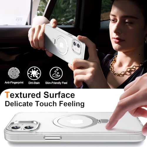 Lufanbis Magnetic for iPhone 12/12 Pro Case with Ring Stand, Frosted White - image 5