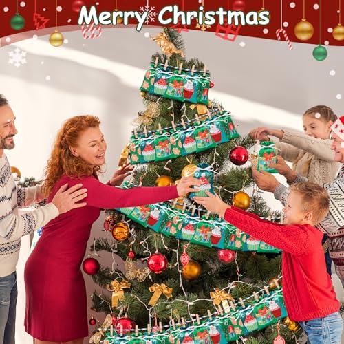 Adventskalender zum Befüllen 2025 für Kinder, Großer Stoff-Weihnachtskalender mit 24 Stoffbeutel (15x10cm), 2025 Adventskalenders DIY-BefüLlen Stoff Mit Holzklammern, Kordel Für Mädchen Jungen