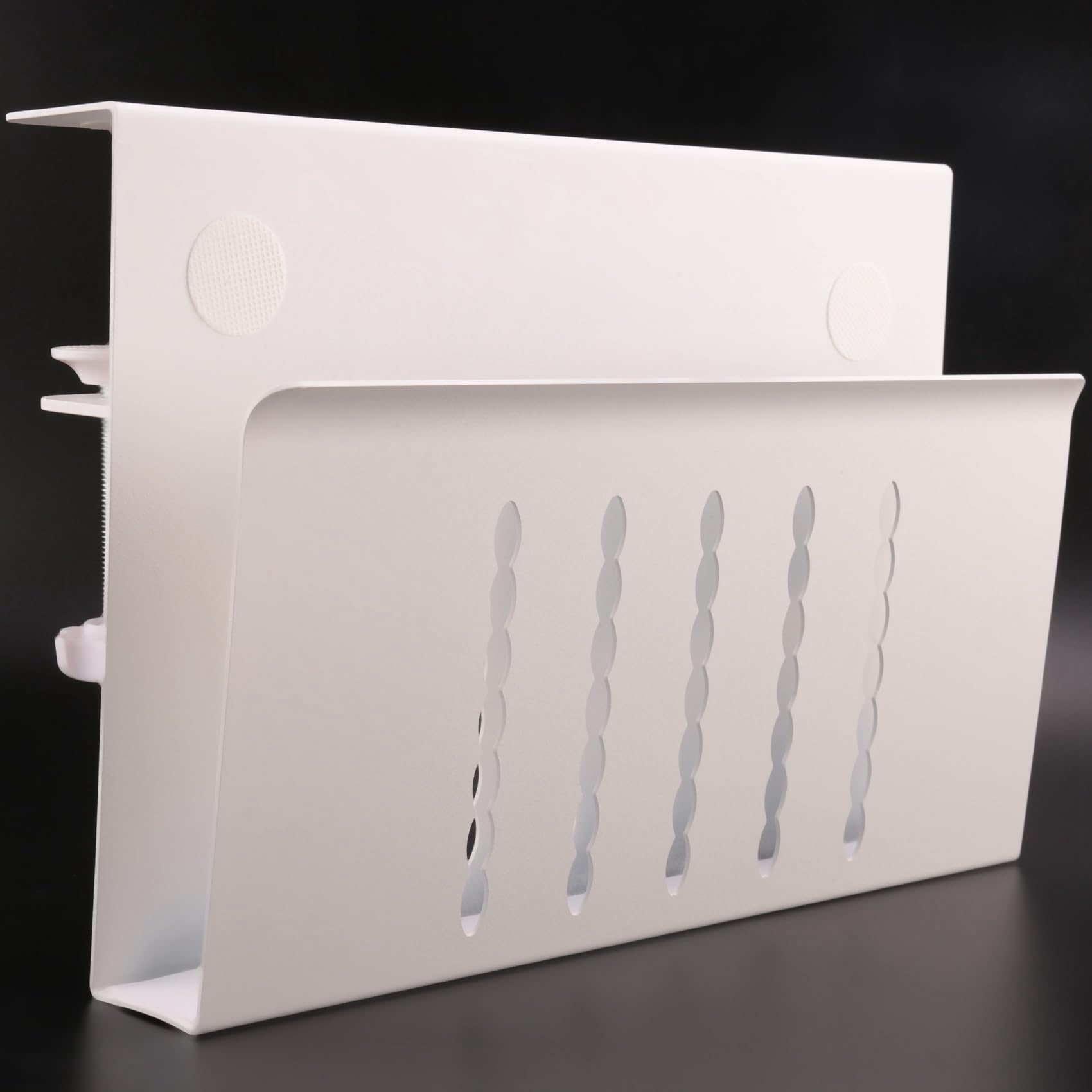 Scrivania laterale in acciaio bianco per laptop e tablet, capacità di carico di 3 kg, supporto robusto, perfetto per l'ufficio domestico, soluzione salvaspazio per spazi di lavoro moderni