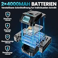 4-in-1 Akku Hochentaster kompatibel mit Makita Akku, Bürstenloser 6 Zoll Mini Kettensäge & 40mm Elektrische Gartenschere akku, 2x 4.0Ah, Max. Reichweite bis 4m für Garten Baumschnitt – Ansicht 5