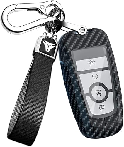 ontto Funda para llavero con llavero para Ford F150 F250 F350 F450 F550 Explorer Expedition Escape Mustang Ecosport Smart Remote Car Key Case