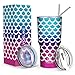 Yoelike 30 oz Stainless Steel Double Wall Vacuum Insulated Tumbler with 2 Straws, 2 Splash Proof Lid, 1 Cleaning Brush, 1 Straw Cleaning Brush (30 Oz, Mermaid)