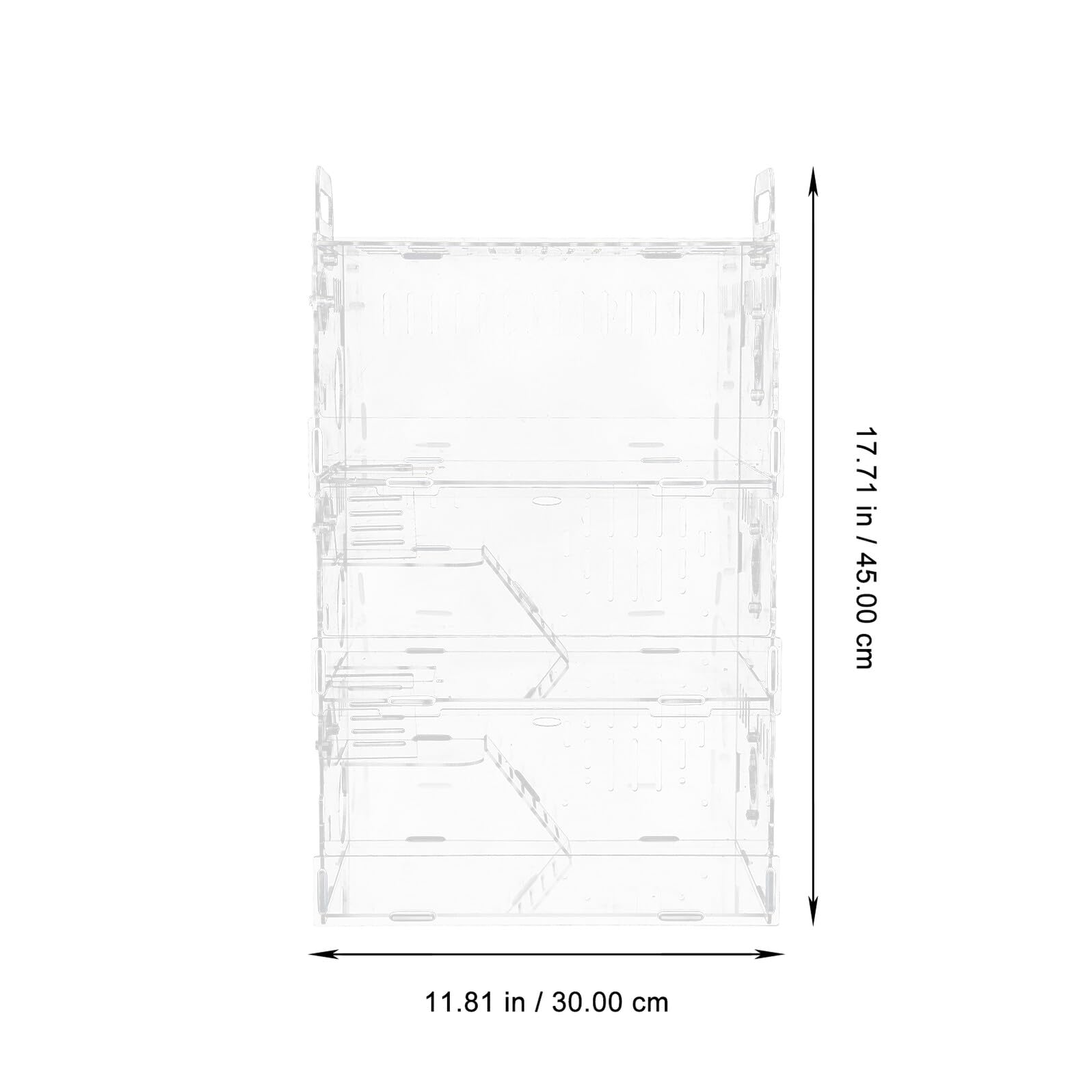 Gadpiparty Jaula para Hámster Pequeña de Acrílico Transparente Tipo Villa de 3 Niveles 30×20×45 CM Casita para Mascotas Pequeñas como Hámster Erizos y Chinchillas