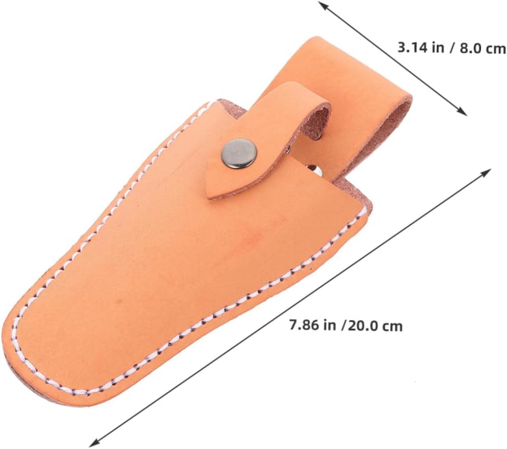 Cowhide Leather Plier Holder 2-Pack Durable Scissors Sheath Pouch with Snap Button for Gardening Pruning Shears Hanging Tool Holster for Belt Vintage Style Protective Cover for Garden Tools