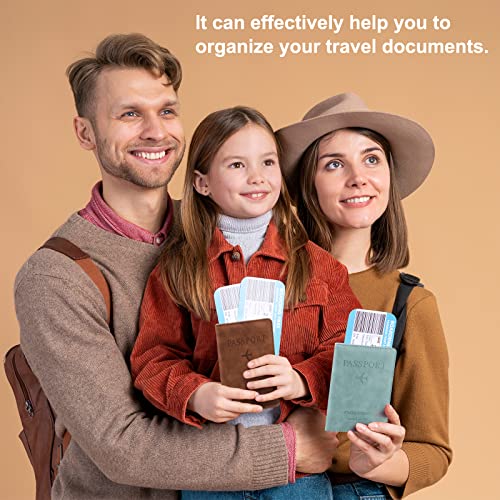 Coolzon Portefeuilles Passeport Porte Passeport Porte Organiseur De Voyage Portefeuille De Documents Portable Avec Blocage Rfid Cartes De Credit Cartes Didentite Billets Davionbleu Clair