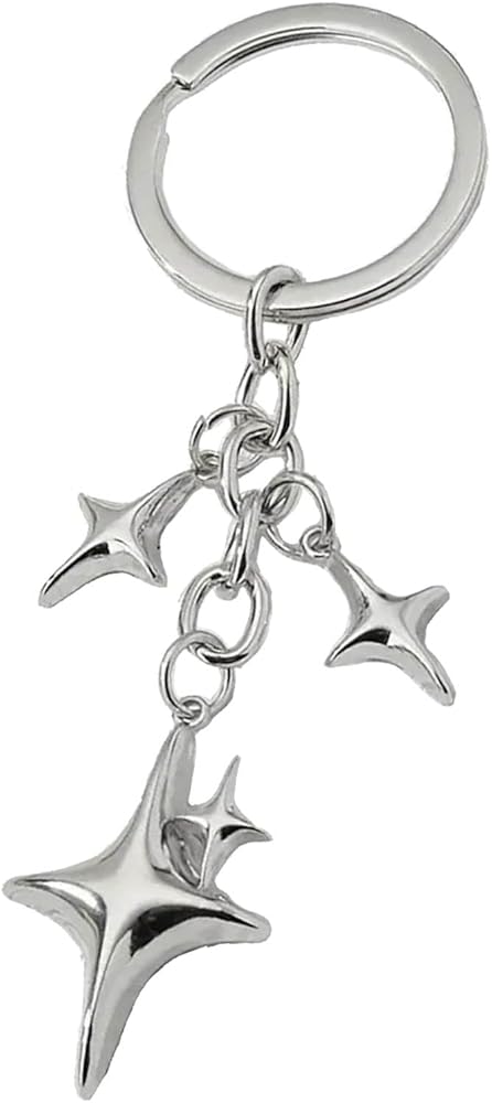 Wanghuaner Keychain Harajuku Y2k Crescent Moon Star Keychain for