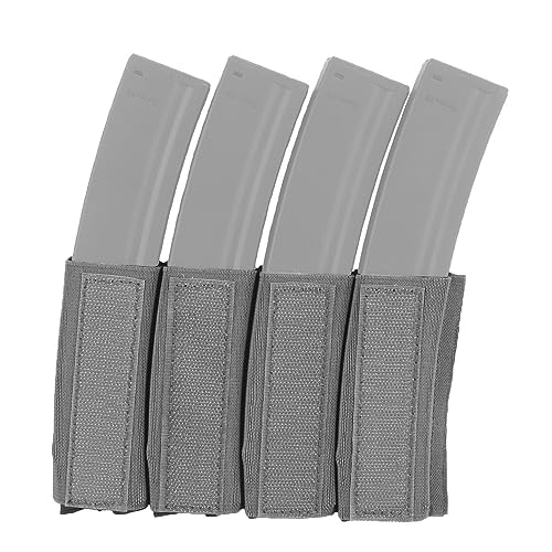 ACEXIER MK Tactical Chest Rig Accessories MP5 MP7 Quadruple Magazine Insert Pouch Hunting Vest Elastic Magazine Holder (MP7-Grey)