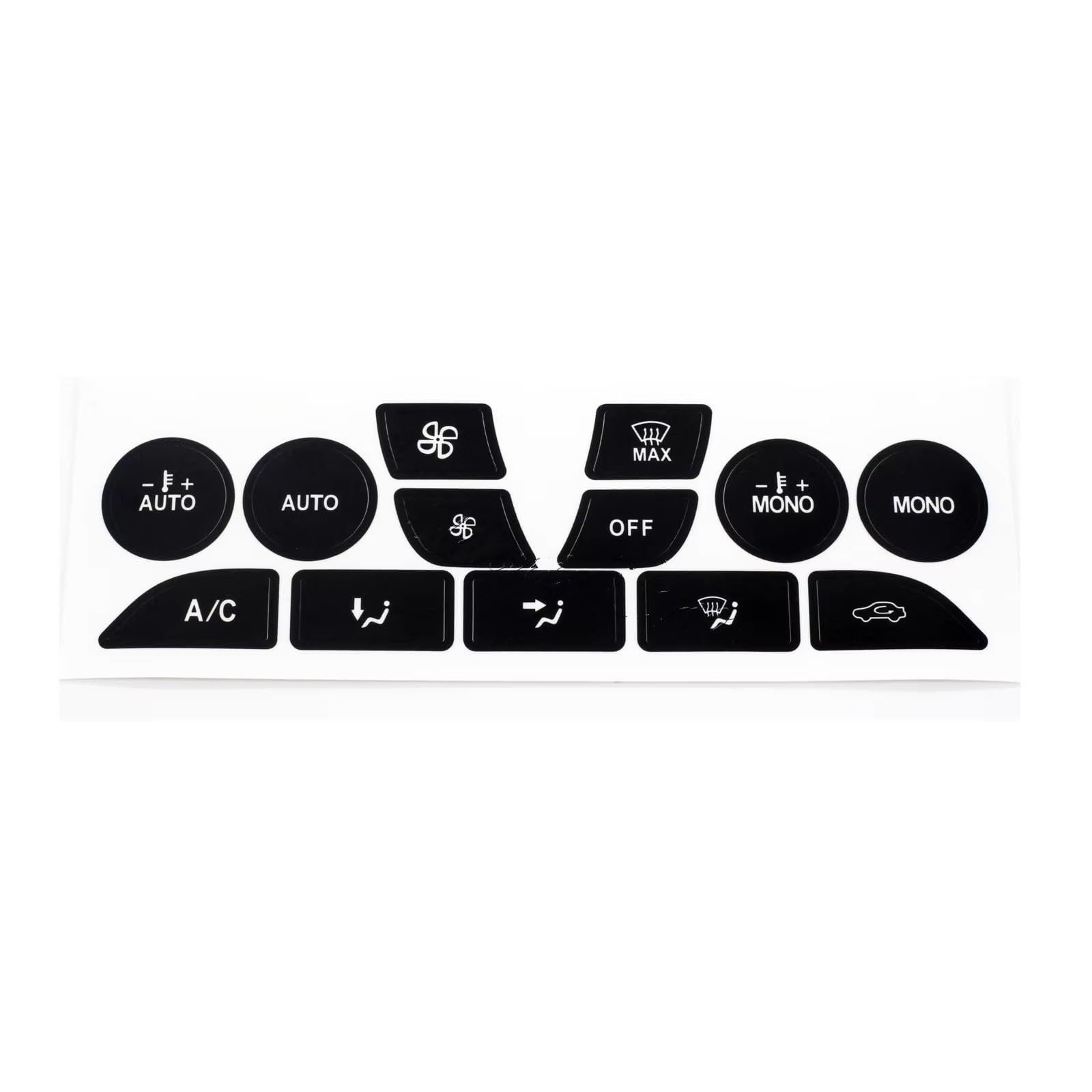 Decorative Stickers Compatible with Focus MK1 MK2 Mk III 1999-2010 Car Central Air Conditioning Silver Button Sticker(Black)