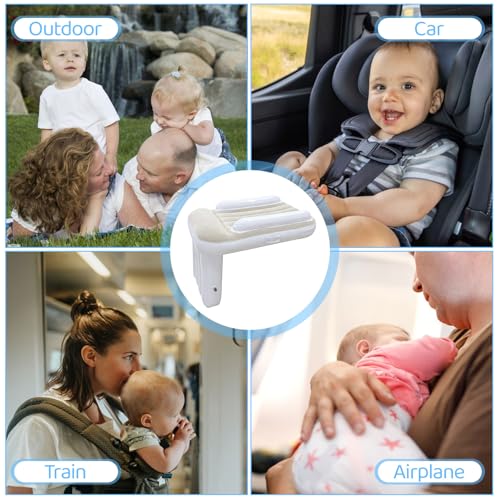 Miniatura 7 de Cuna De Avión Inflable, Extensión De Asiento De Avión Para Niños Para Dormir Con Bomba De Aire, Cuna De Viaje Inflable Para Bebé, Adecuada Para Coche, Trenes Y Actividades Al Aire Libre