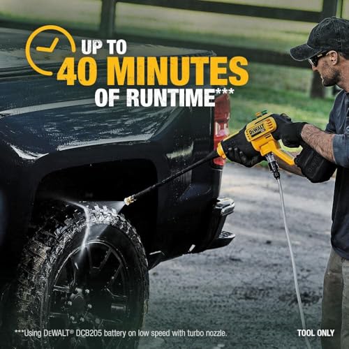 DEWALT Cordless Pressure Washer, Power Cleaner, 550-PSI, 1.0 GPM, Tool Only, Battery and Charger Not Included (DCPW550B)
