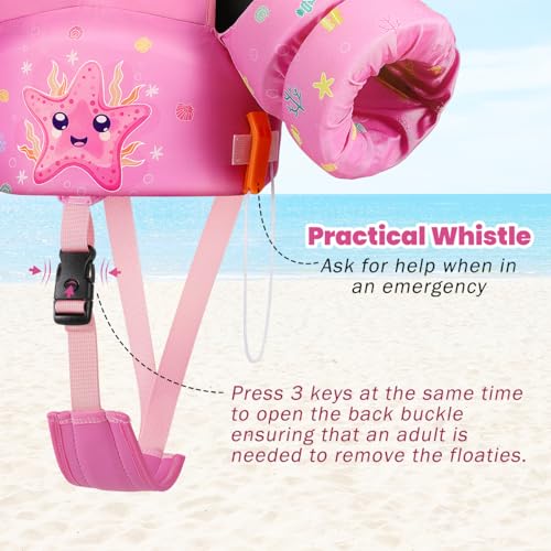 HeySplash Toddler Swim Vest, Toddler Floaties Fit 13-30 Lbs, Puddle Kids Jumper with Adjustable Strap, Pool Float Jacket Arm Floaties Baby Floatie Water Wing, Pool Sea Swimming Aid - Thumbnail 4