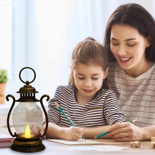 Portable Vintage Lamp - Reliable Compact LED Light, Battery Powered, Energy Saving, Soft Warm Lighting, Living Room Table, Patio, Garden | Versatile Decorative Table Lighting - Image 7