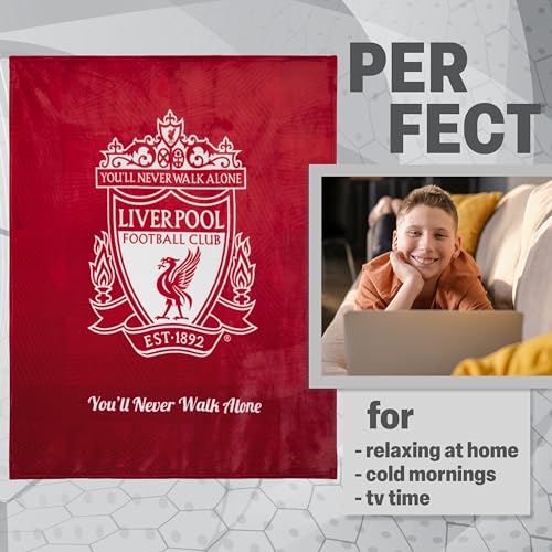 Liverpool F.C. Fleece Bed Blanket Soft Sofa Throw for Bedroom Travel Home Decor 125 x 150cm, Birthday Gifts for Men (Red) - Image 2