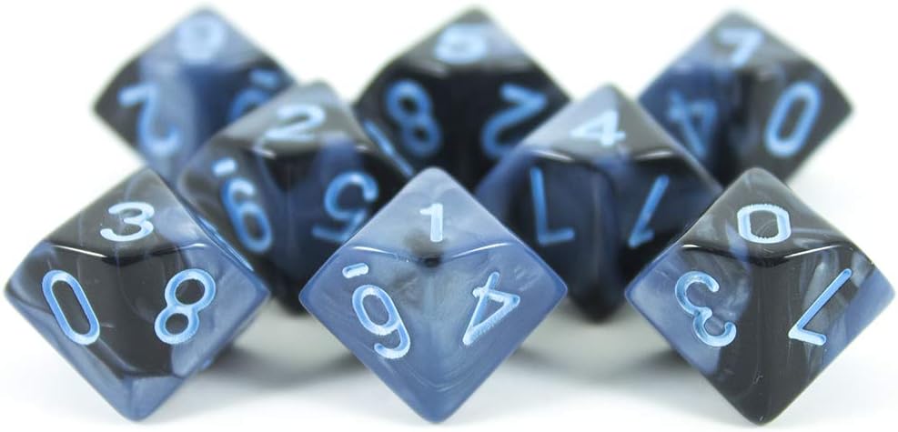 Paladin Roleplaying Grey and Blue Dice - 8 D10 set - 'Storm Lord' - Image 3