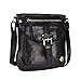 LEDERBUCK Real Leather Small Crossbody Handbags & Purses for Women - Crossover over the Shoulder Bag (Black)